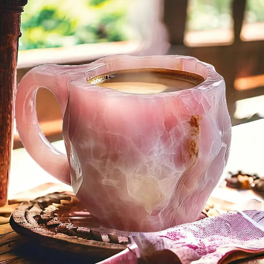 Rose Quartz Mineral Coffee Cup