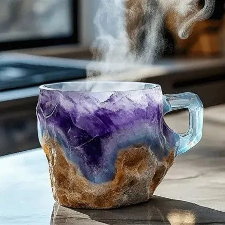 Purple Blue Mineral Coffee Cup