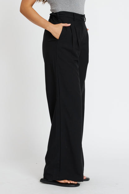 Zara Adjustable Wide Leg Trouser - Black