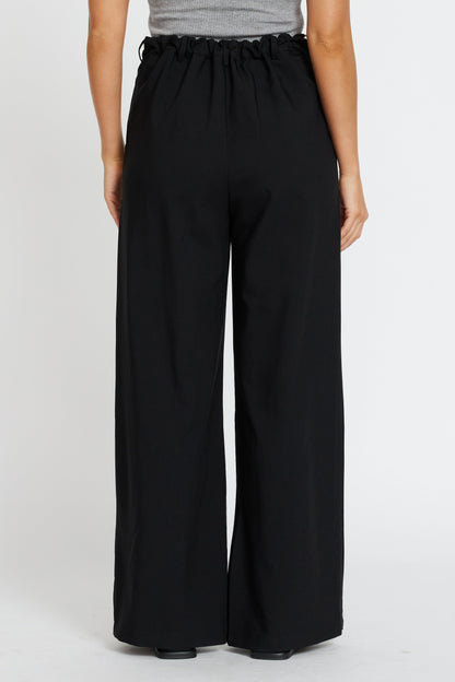 Zara Adjustable Wide Leg Trouser - Black