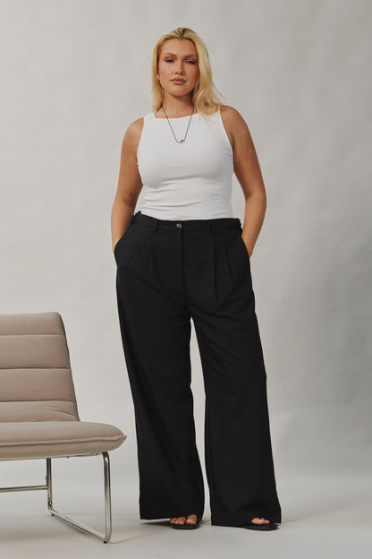 Zara Adjustable Wide Leg Trouser - Black