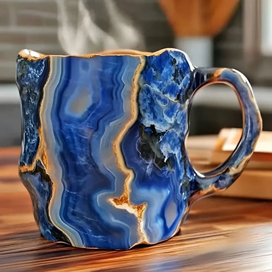 Deep Blue Mineral Coffee Cup