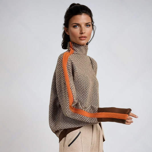 Ava | Striped Turtleneck Pullover