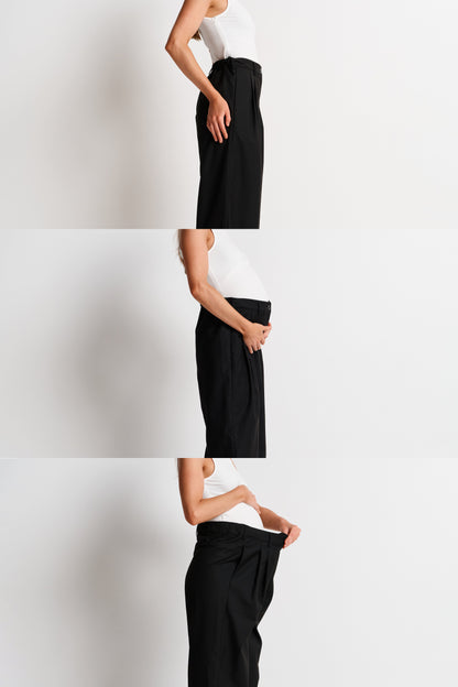 Zara Adjustable Wide Leg Trouser - Black