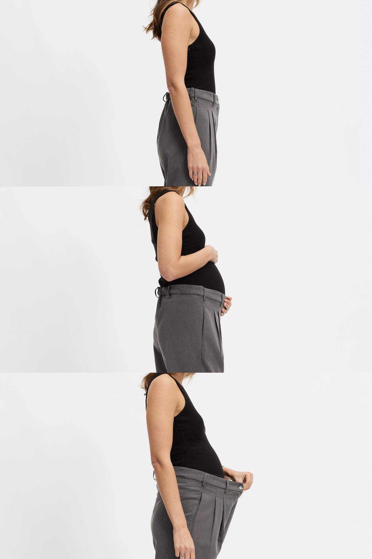 Sara l Adjustable Waist Tailored Trouser - Grey