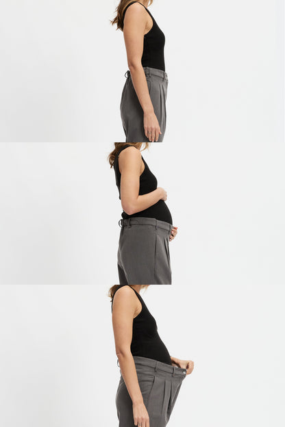 Sara l Adjustable Waist Tailored Trouser - Grey